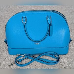 Coach Sierra Blue Large Cross-grain Leather Satchel. Used Excellent Condition.